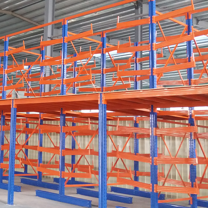 Double Sided Industrial Metal Cantilever Plywood Racks for Long Lumber Goods