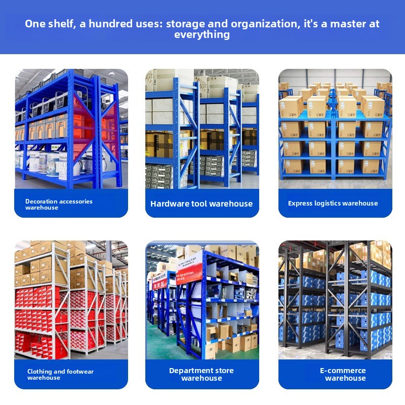 Splicing Screw Snap Fastener New 1 Meter 5 High 2/3 Layer Shelf Storage Rack Home Warehouse Blue White