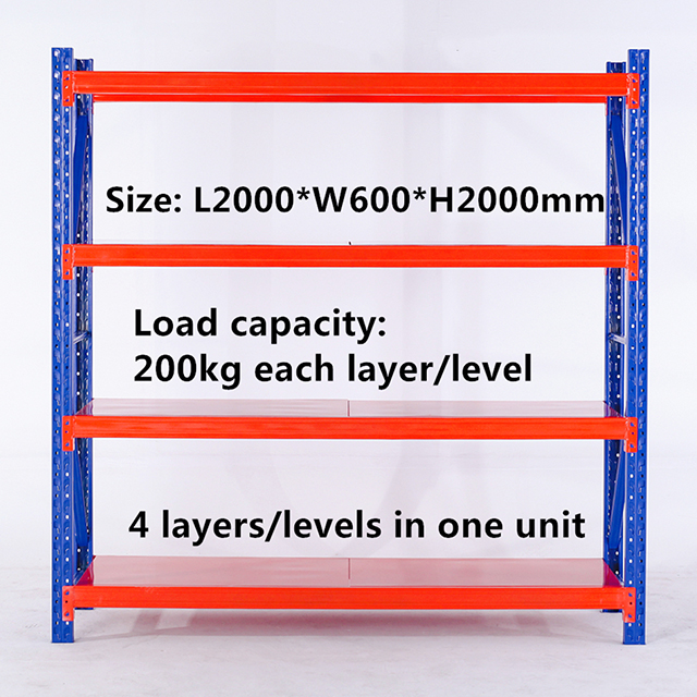 Maobang Multi-Functional Steel Medium Duty 4-Tier Warehouse Rack-Easy Assembly Customizable Size Powder Coated 3-Year Warranty