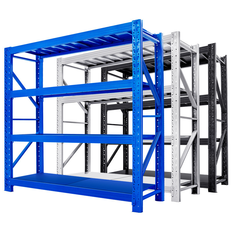 Thickened 3-5 Layers Household Storage Shelf 500KG Super Load-Bearing Light Medium Duty Blue/Gray/Black Snap Fastener