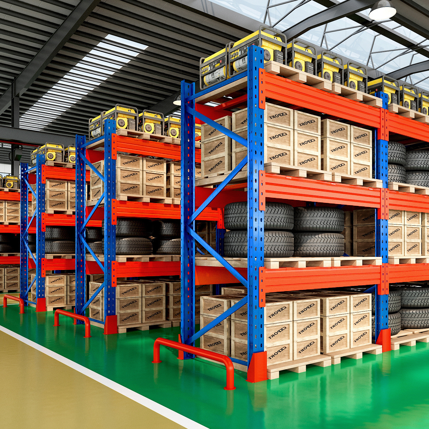 Heavy-duty Blue/orange Storage Rack Wholesale Beam-type Thickened Multi-layer Detachable Large High-position Pallet-type Frame