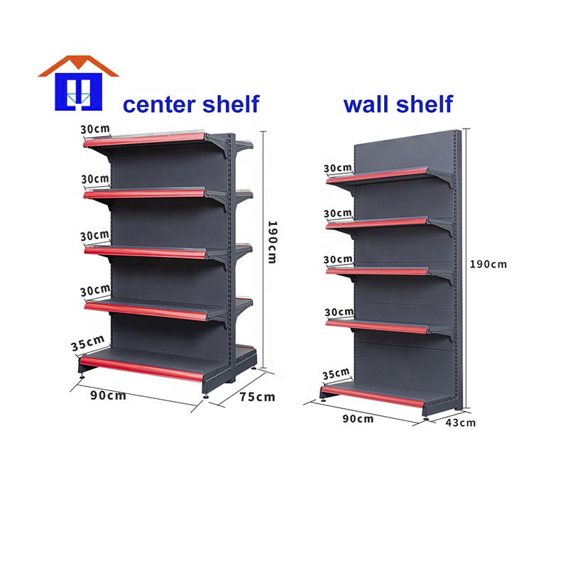 Hot Selling Double Side Display Storage Rack High Quality Gondola Shelf Supermarket Shelves