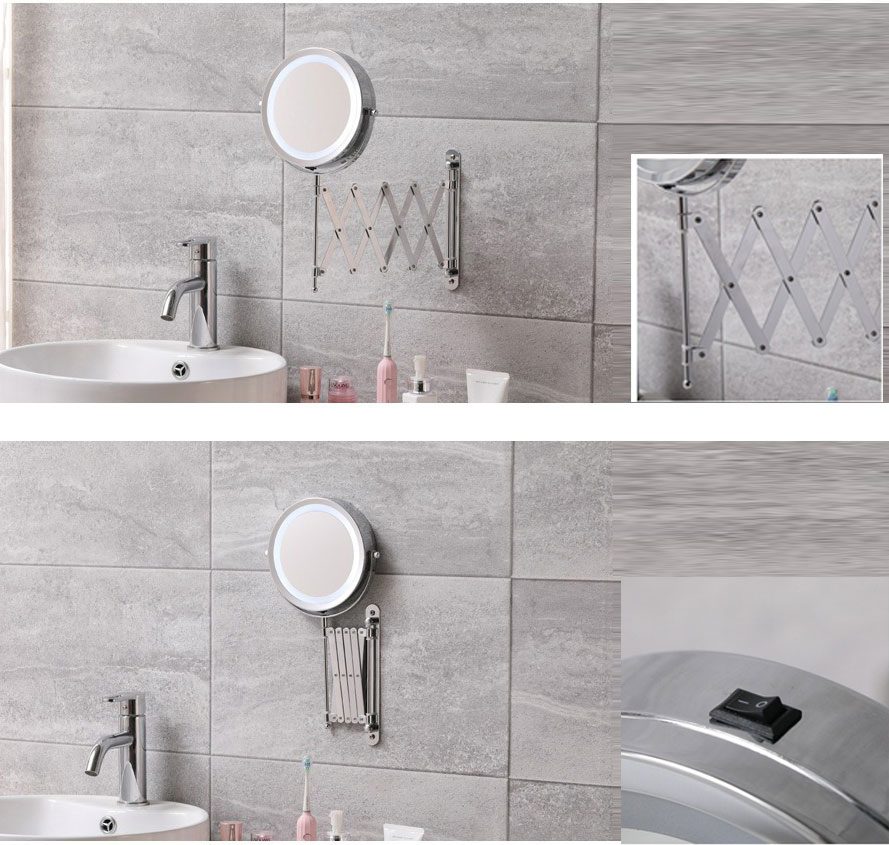 Flawless Styling Chrome LED Vanity Makeup Mirror for Professional Beauty Applications