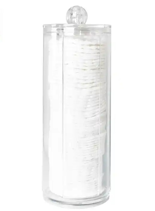 Wholesale Acrylic Makeup Organizer Cotton Pad Holder Removers Holder Makeup Storage Box Clear with Lid