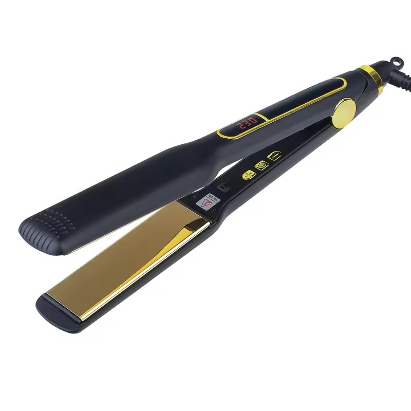 Titanium Hair Iron Straightens Frizzy Hair Curls Sleek Salon Hair Styling Tool
