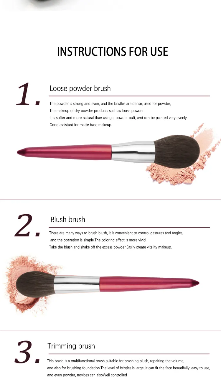 Deep Red Wood Cosmetics Brushes