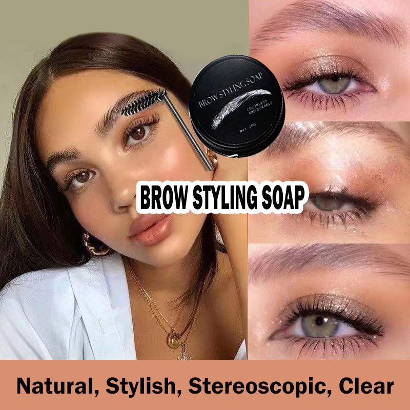 Hot Selling Long Lasting Natural Waterproof Brows Styling Gel Eyebrow Cream Brows Soap with Brush