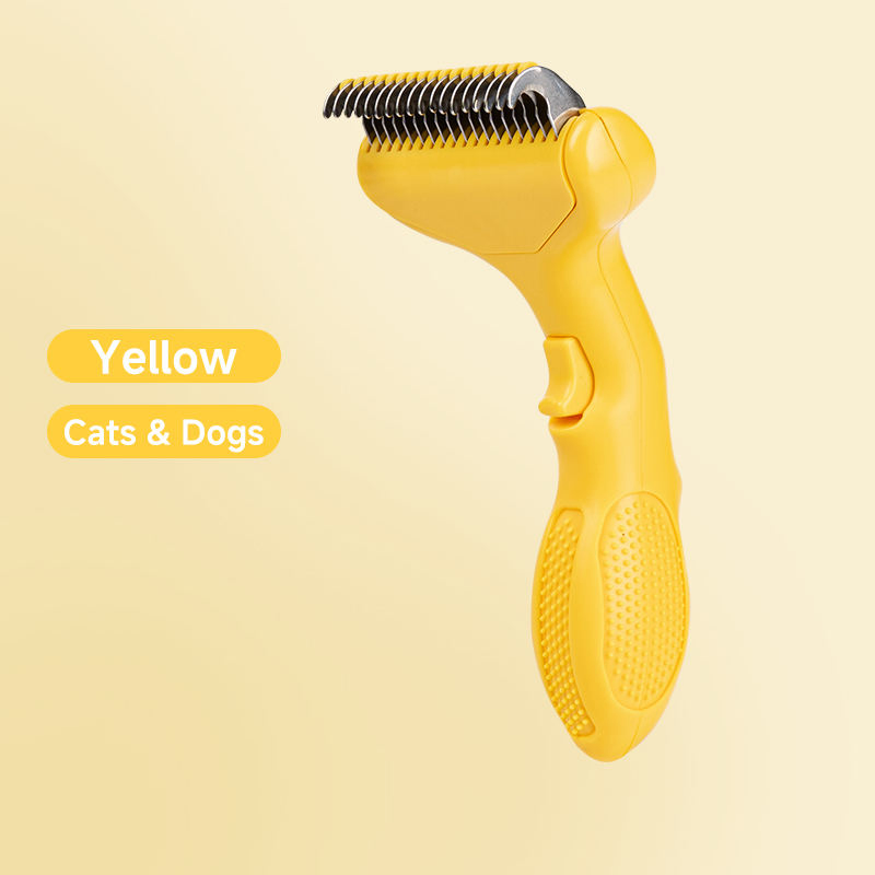 Long-Handled One-Button Dog Cat Floating Hair Removal Grooming Tool