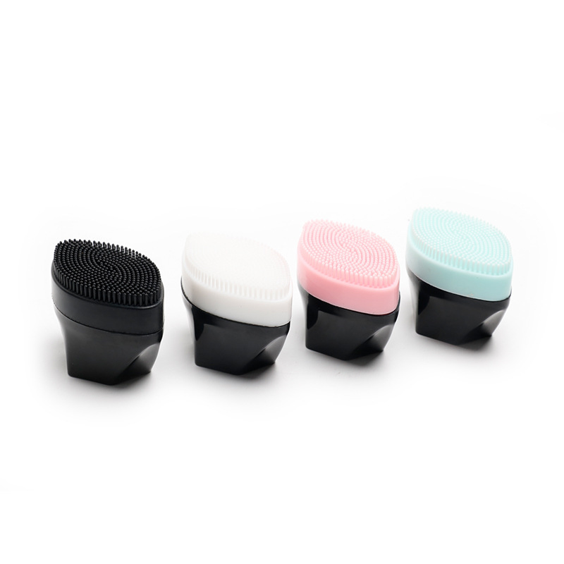 Portable Short-Handled Silicone Facial Cleansing Brush for Blackhead, Pimple &amp; Exfoliation Massage