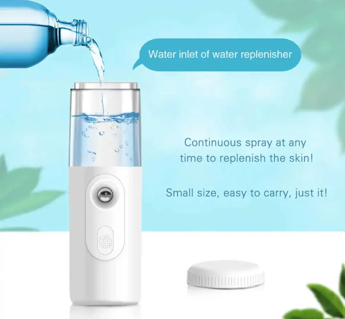 High Quality Home Steaming Replenishing Pocket Wireless Face Mini Portable Sprayer Water Steamer Mist Spray Skin Facial Nano