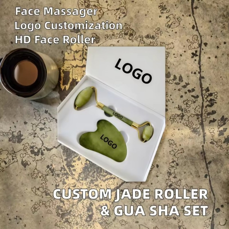 Jiwan Lejia Royal Jade Roller Facial Slimming Massage Handheld Facial Guasha Massager Skin Care Tool