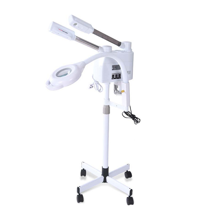 3 in 1 Nano Mist Spray Cold Hot Steamer with LED Magnifying Lamp for Skin Moisture