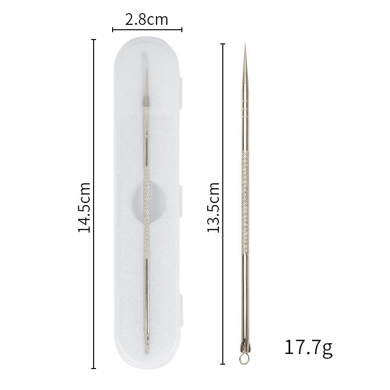 Ultra-Sharp Stainless Steel Pimple Popper Blackhead Removal Facial Tool Dual-Ended Comedone Extractor
