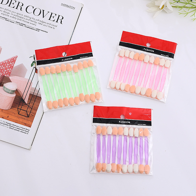 10PC/PAC Double Sponge Eye Shadow Stick Portable Beauty Tool