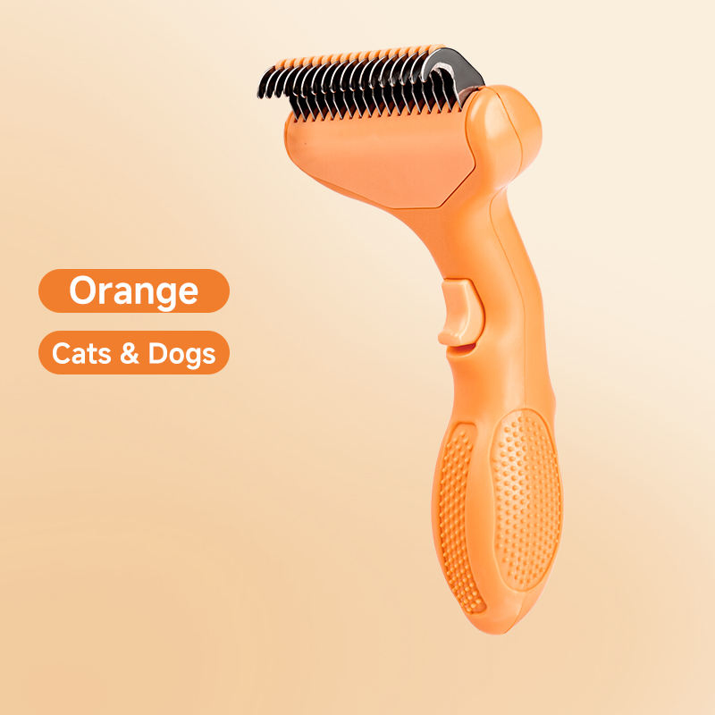Long-Handled One-Button Dog Cat Floating Hair Removal Grooming Tool