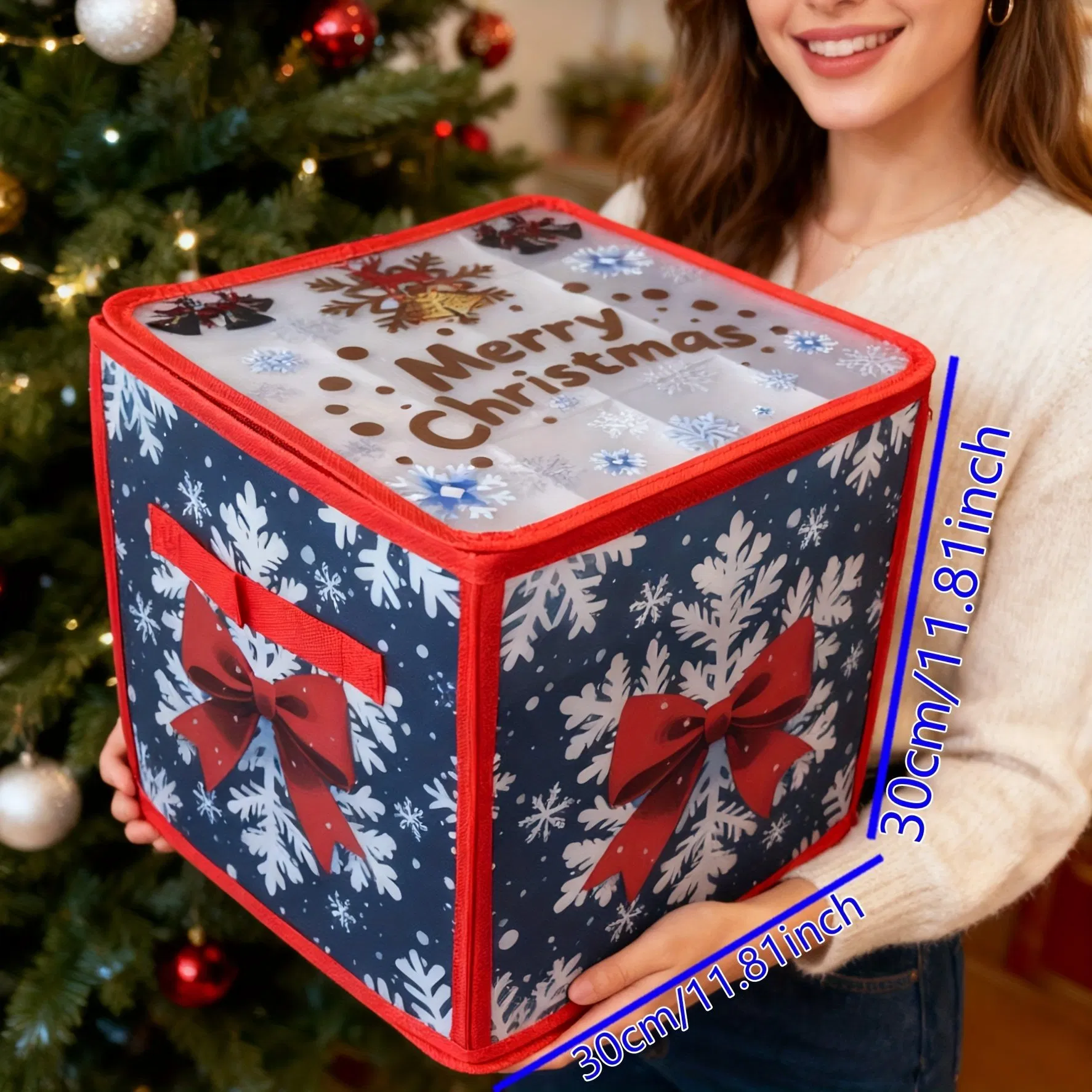 64-Compartment Snowflake Xmas Ball Storage Box