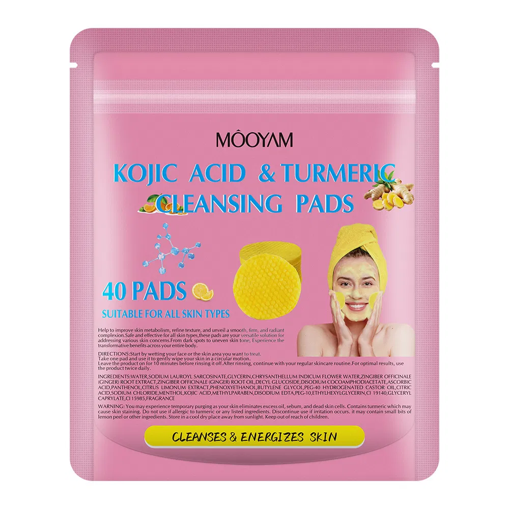 Facial Cleansing Exfoliation Whitening Cleansing Cotton 40 Tablets Turmeric Kojic Pads