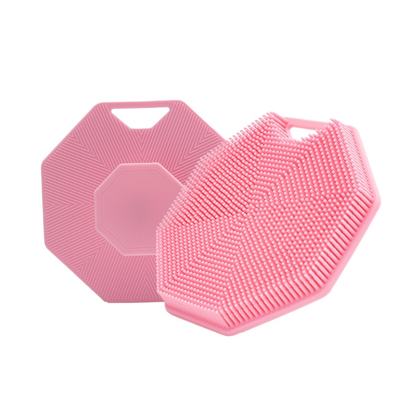 Men's Face Scrubber Hexagon Shape Silicone Face Scrubber Facial Cleansing Brush with Suction Cup