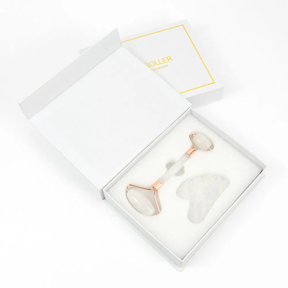 Custom Jade Face Massage Roller and Gua Sha Set Wholesale Facial Guasha Roller Skincare Tool Supplier