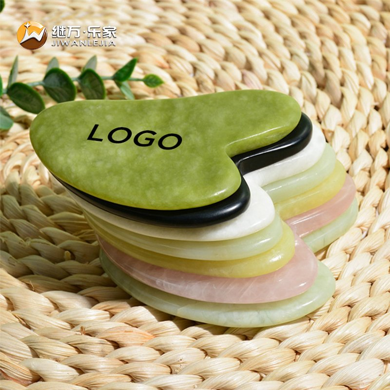 Jiwan Lejia Chinese Factory Price Portable SPA Facial Massage Tool Scraping Board Face Jade Gua Sha