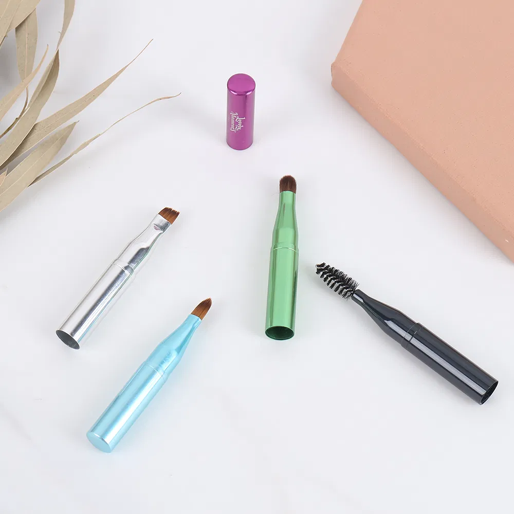 Cream Lipstick Brushes 1 to 4 Eye-Shadow Brush Beauty Tools Metal Stick Handle Makeup Bar Brushes Portable Cosmetics Tool