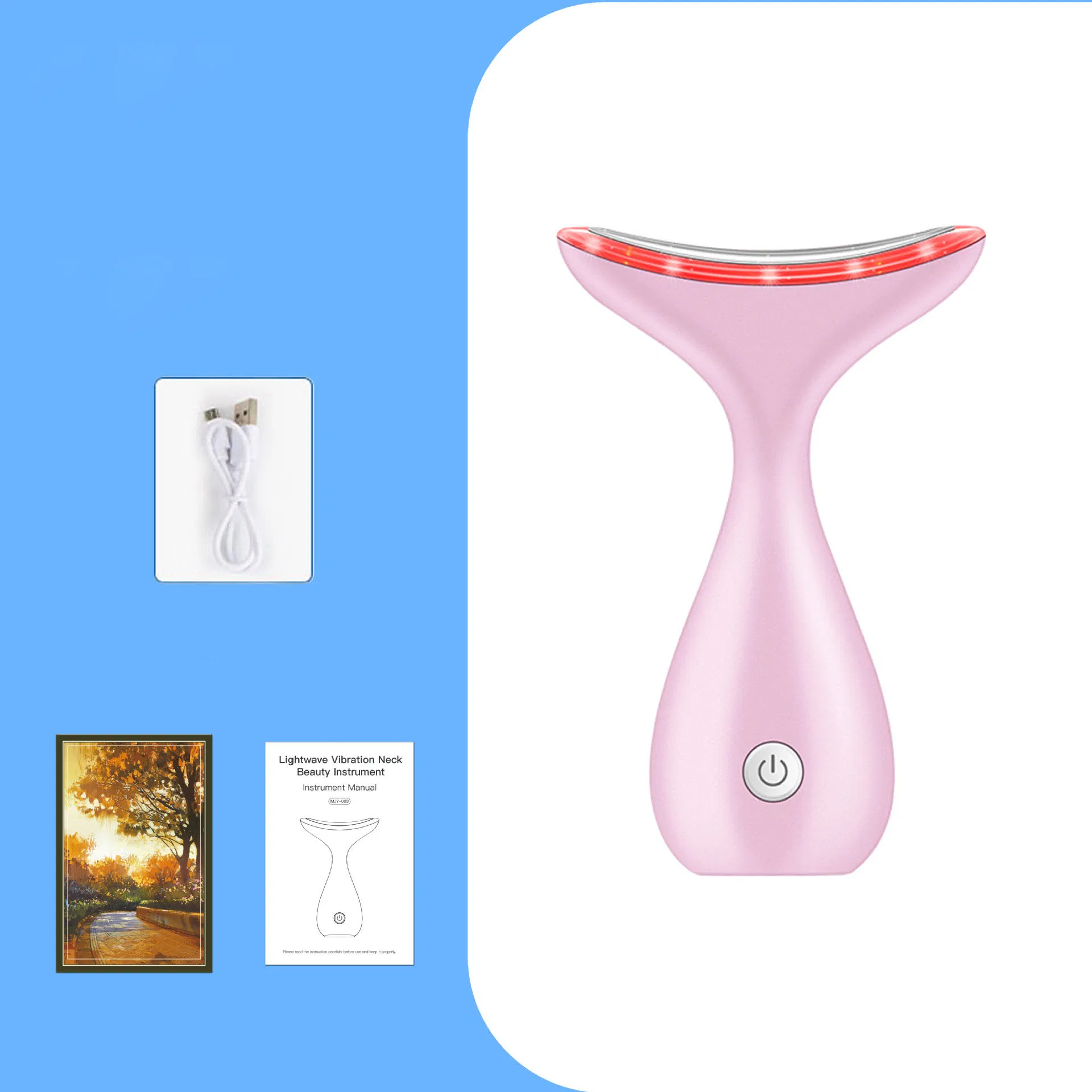 LED Vibration Neck Beauty Device Neck Care Microcurrent Electric Skin Beauty Device
