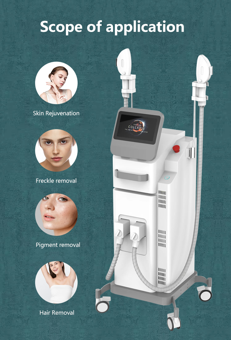 2 In1 IPL Machine The Dual Gun Skin for Skin Rejuvenation Freckle Removal Pigment Removal Hair Removal IPL E-Light Beauty Device