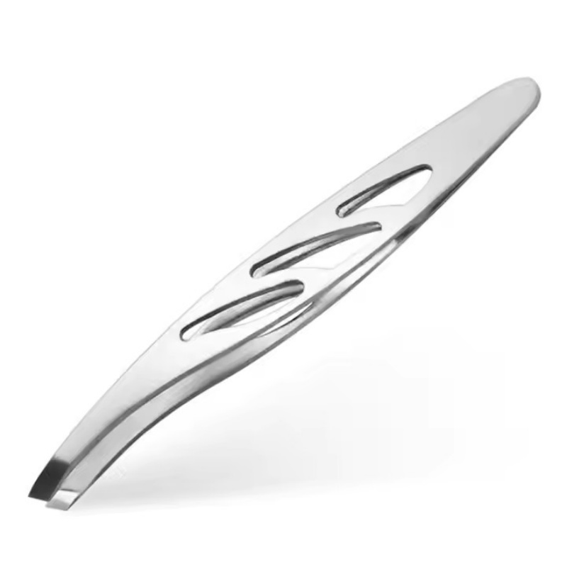 Stainless Steel Slanted Eyebrow Beard Trimming Splinter Hair Removal Home Grooming Tweezers