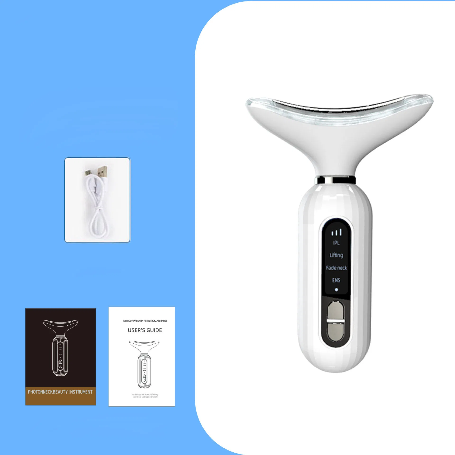 LED Vibration Neck Beauty Device Neck Care Microcurrent Electric Skin Beauty Device