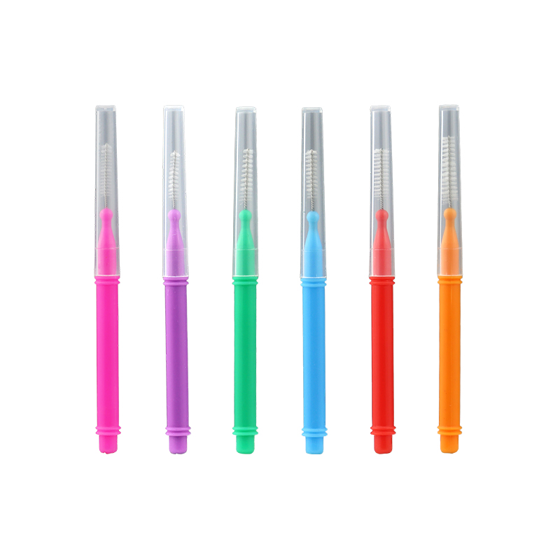 Portable Orthodontic I-Shaped Interdental Brush with DuPont Bristles Stainless Steel Wire