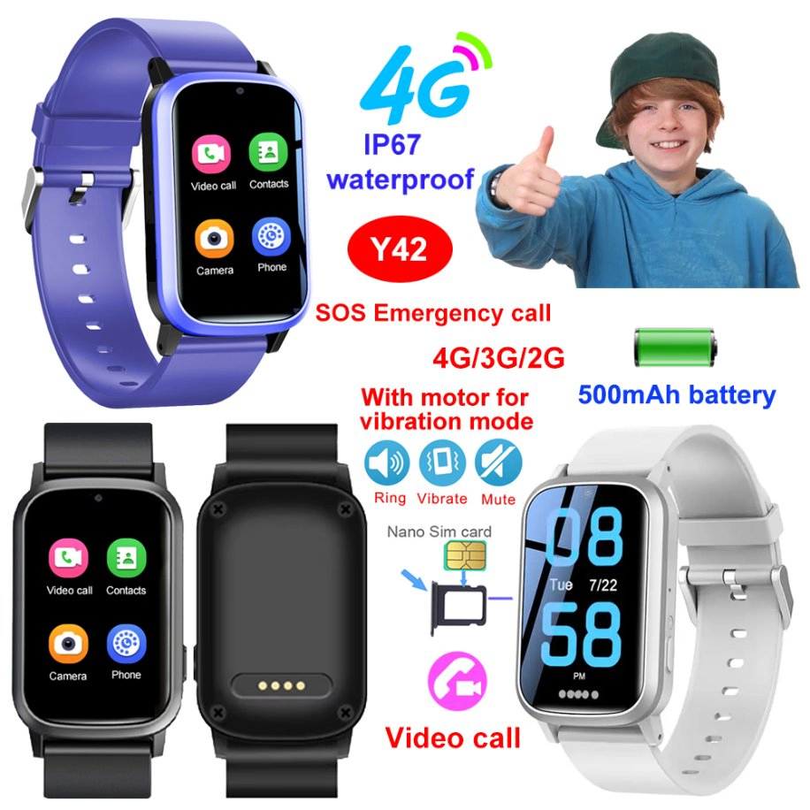 Quality factory supply LTE IP67 waterproof security beauty electric kids GPS tracking tracker device with motor for vibration mode Y42