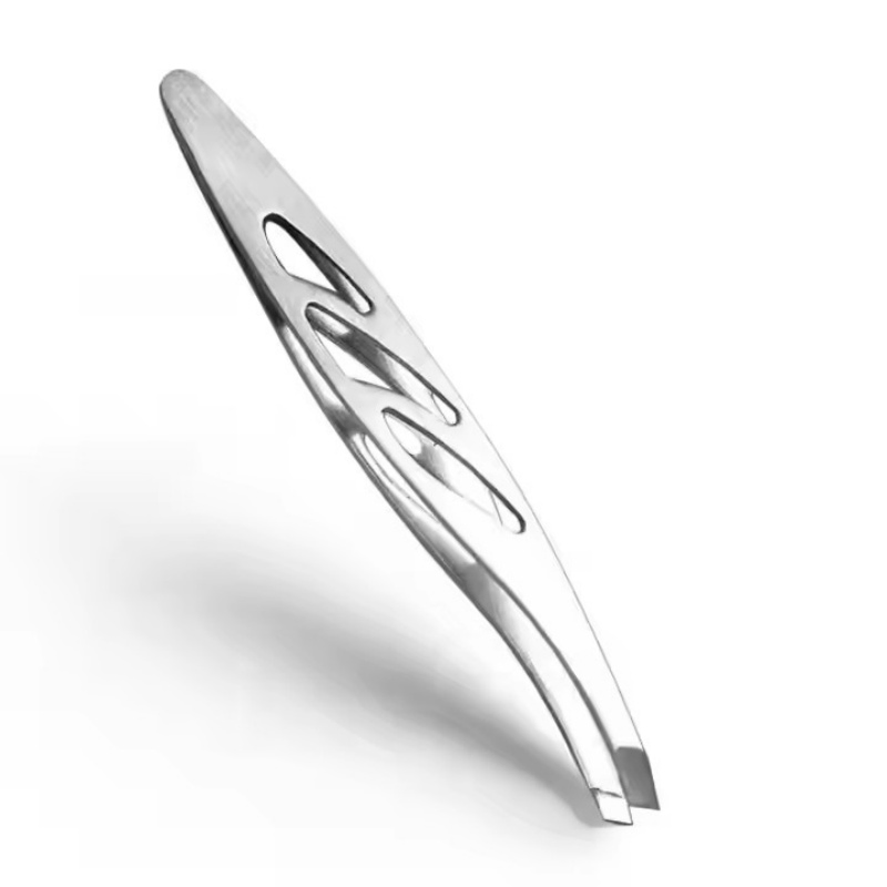 Stainless Steel Slanted Eyebrow Beard Trimming Splinter Hair Removal Home Grooming Tweezers