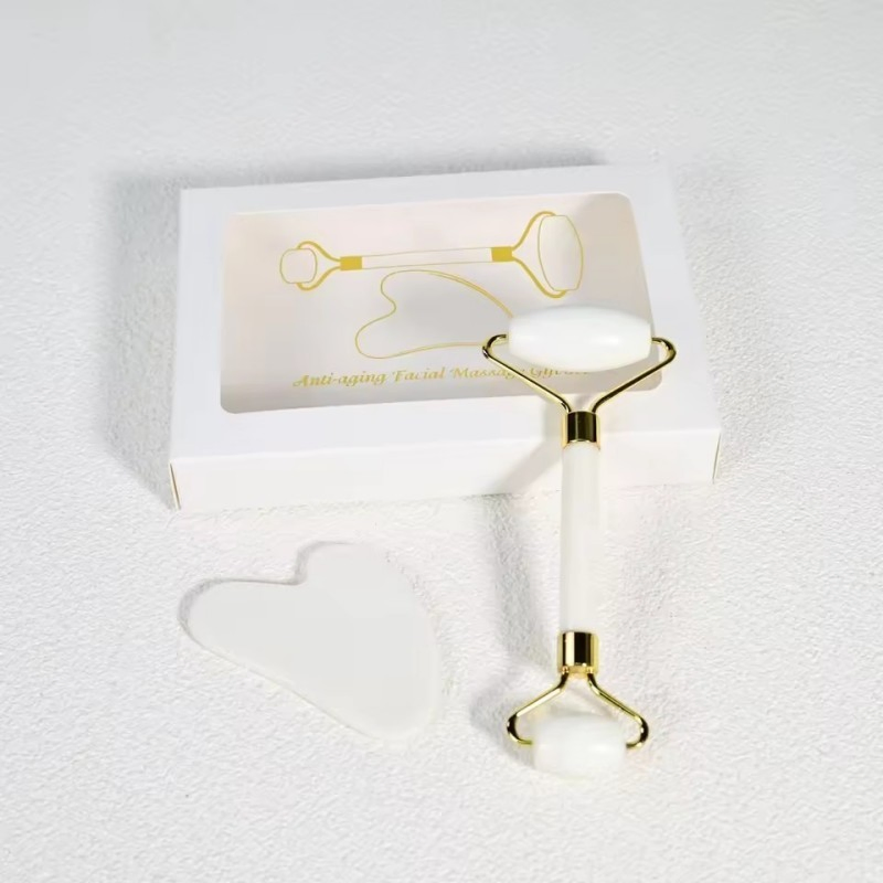 Jiwan Lejia Royal Jade Roller Facial Slimming Massage Handheld Facial Guasha Massager Skin Care Tool