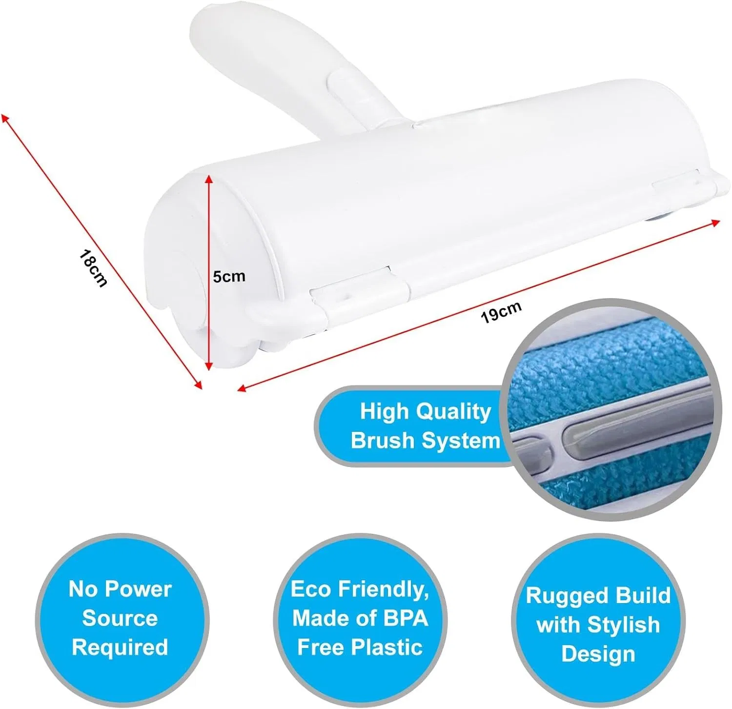 Self-Cleaning Soft Pet Roller Brush Detachable Grooming Tool for Cat and Dog Hair Removal Made of Durable Plastic