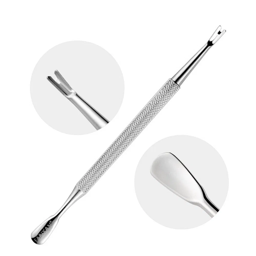Stainless Steel 2-Head Nail Cuticle Pusher Dead Skin Cleaner Beauty Nail Care Manicure Tools