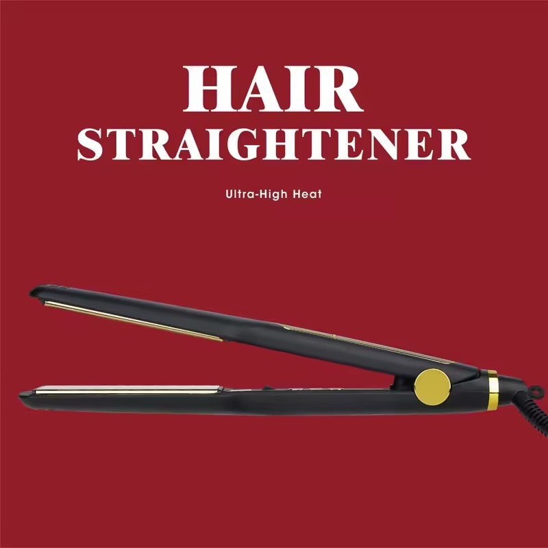 Titanium Hair Iron Straightens Frizzy Hair Curls Sleek Salon Hair Styling Tool