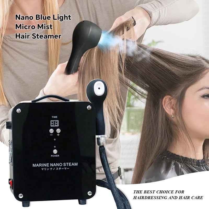 Zs High Power 1300W Nano Blue Light Micro Mist Hair Steamer Hair Perm Dyeing Scalp Care Sprayer Deep Conditioning Hair Steamer