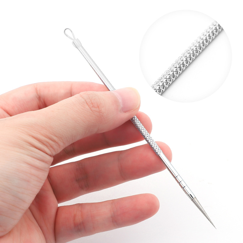 Ultra-Sharp Stainless Steel Pimple Popper Blackhead Removal Facial Tool Dual-Ended Comedone Extractor