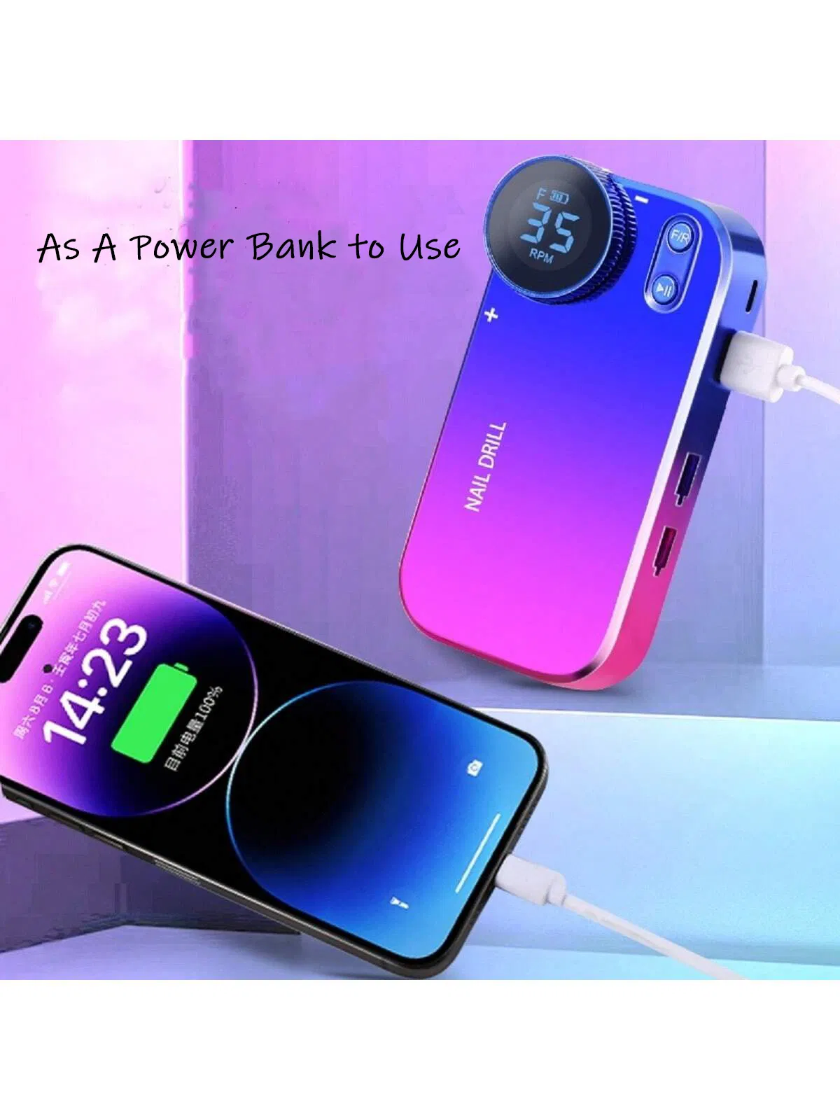 Doufu 35000rpm PRO-Grade Electric Nail Drill Machine Ultra-Powerful Rechargeable Beauty Tool for Salon-Quality Manicures