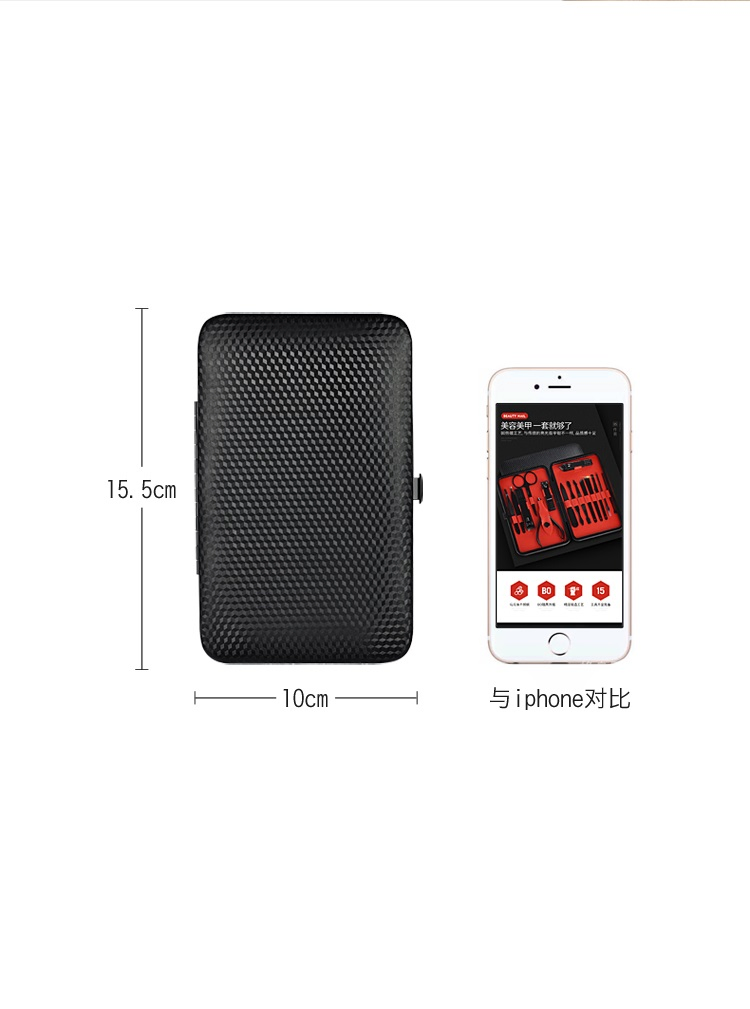 15PCS Professional Stainless Steel Nail Clipper Travel &amp; Grooming Kit Nail Tools Manicure &amp; Pedicure Set with Case