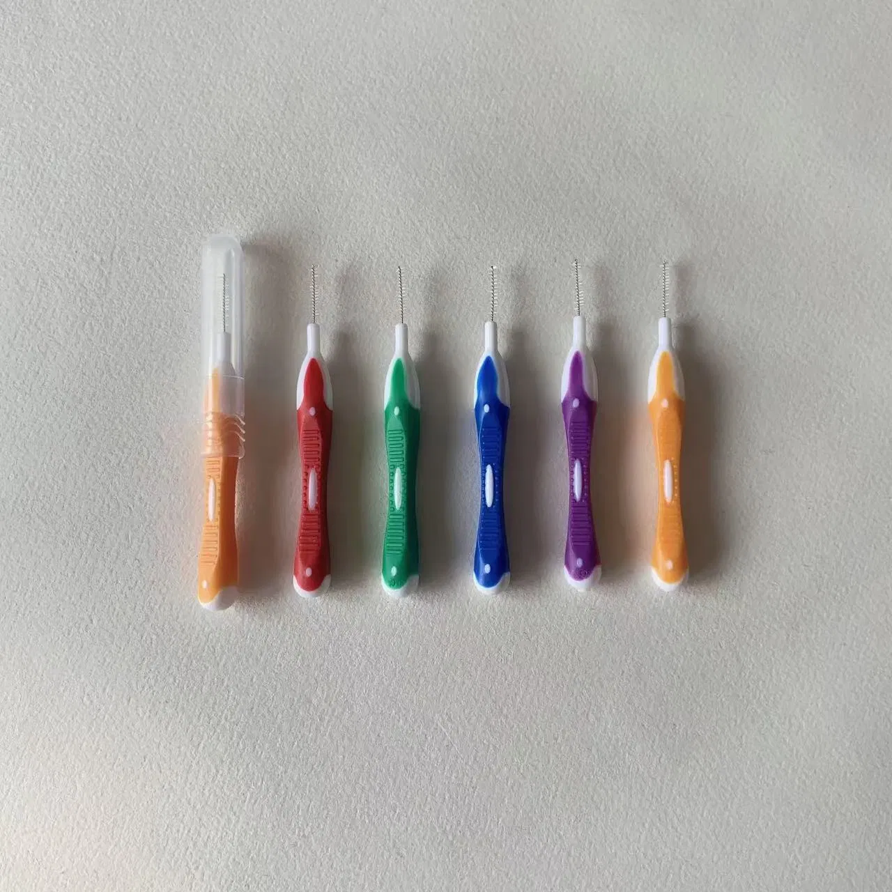 DuPont Bristles Steel Wire I Style PP+TPE Handle Interdental Brush