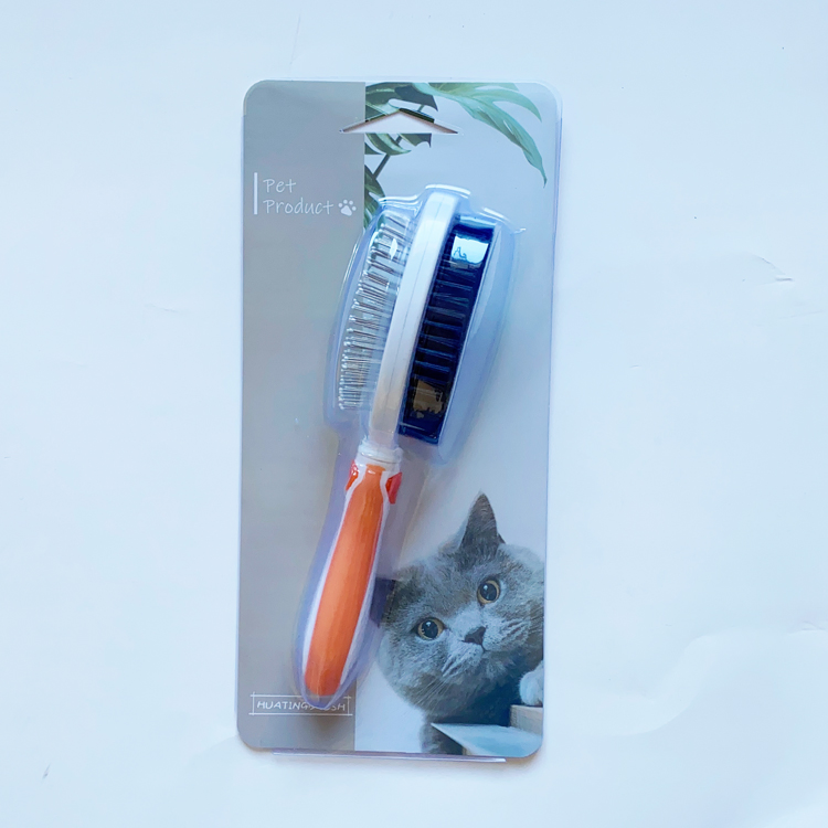 2 Sided Cat Dematting Brush Dog Bath Hair Comb Removal Pet Grooming Tool with Long Handle
