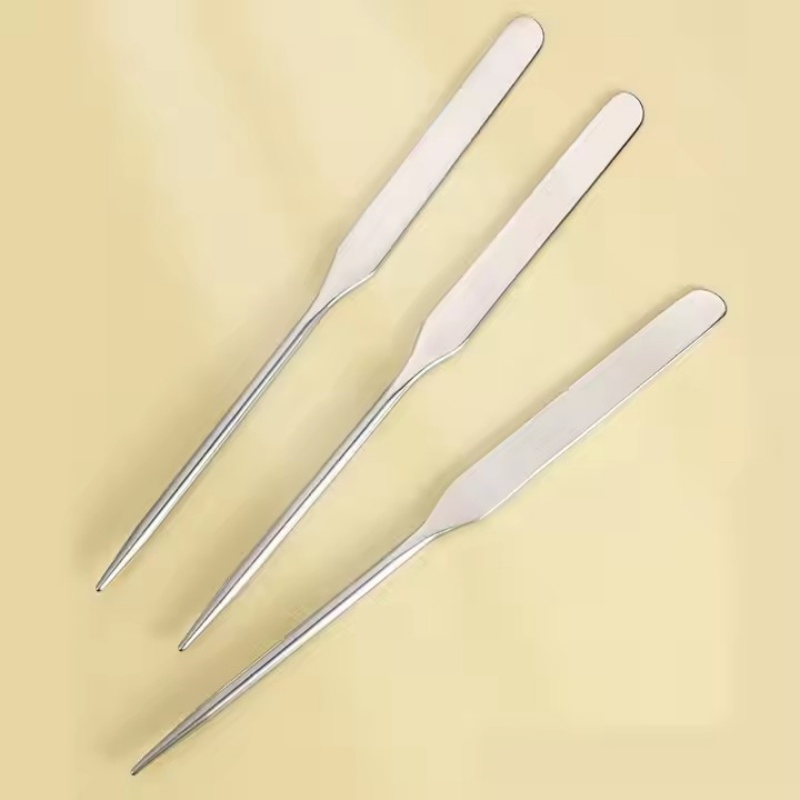 Custom Logo Flat Mixing Stick Stainless Steel Foundation Beauty Cosmetic Makeup Spatula