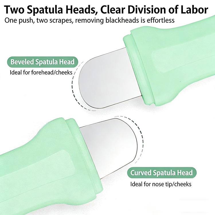 2 in 1 Facial Blackhead Removal Tool Silicone Face Scraper for Deep Cleansing Face Spatula Nose Whitehead Remover Skin Care Tool