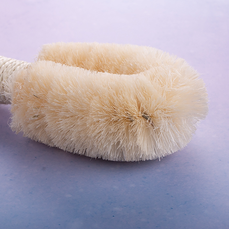 Hot Sale Amazon Custom Super Soft Sisal Fiber Bath Brush Back Exfoliation Scrubber Massage Wooden Body Brush for Dry Skin