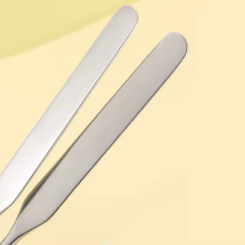 Custom Logo Flat Mixing Stick Stainless Steel Foundation Beauty Cosmetic Makeup Spatula