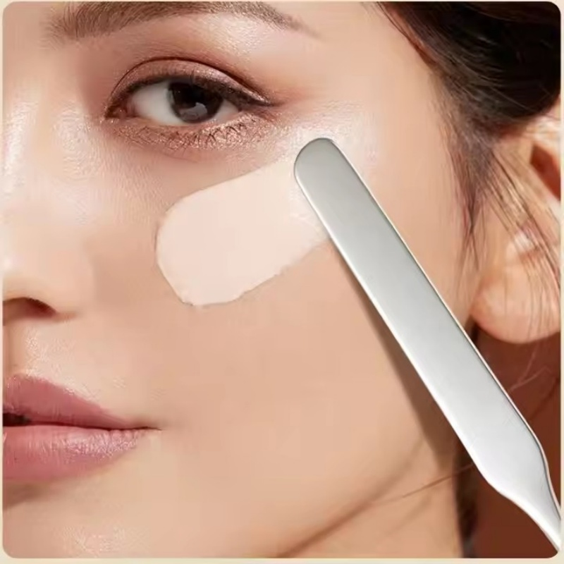 Custom Logo Flat Mixing Stick Stainless Steel Foundation Beauty Cosmetic Makeup Spatula
