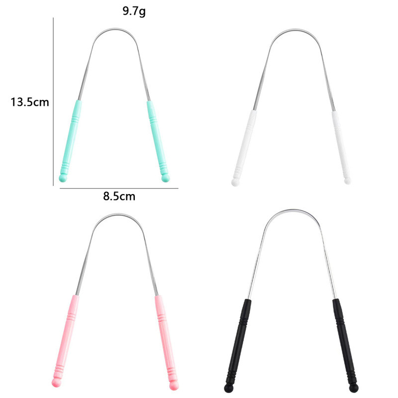 U-Shaped Tongue Cleaner Plate Oral Hygiene Tool Stainless Steel Tongue Scraper