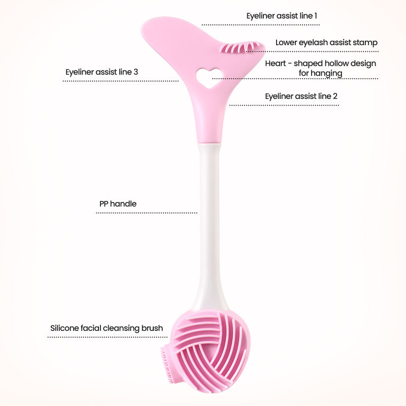 2 in 1 Eye Makeup Application Assist Tools Silicone Face Scrubber Facial Massager Cleansing Brush