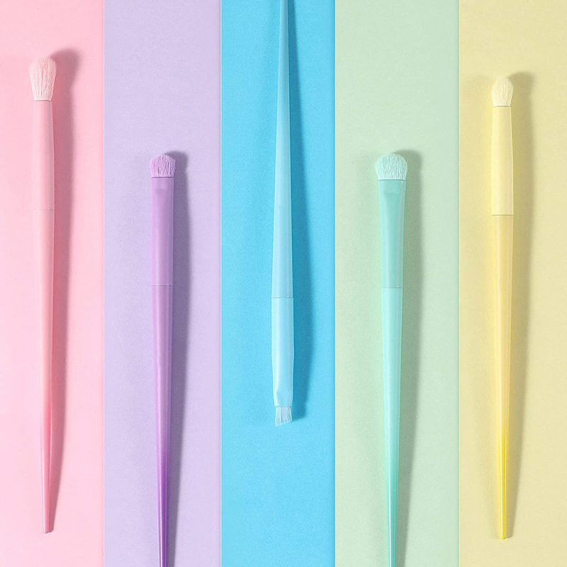 17PCS Set Candy Mix Color Wooden Handle Makeup Brush Portable Blush Makeup Brush Set Beauty Brush Tool